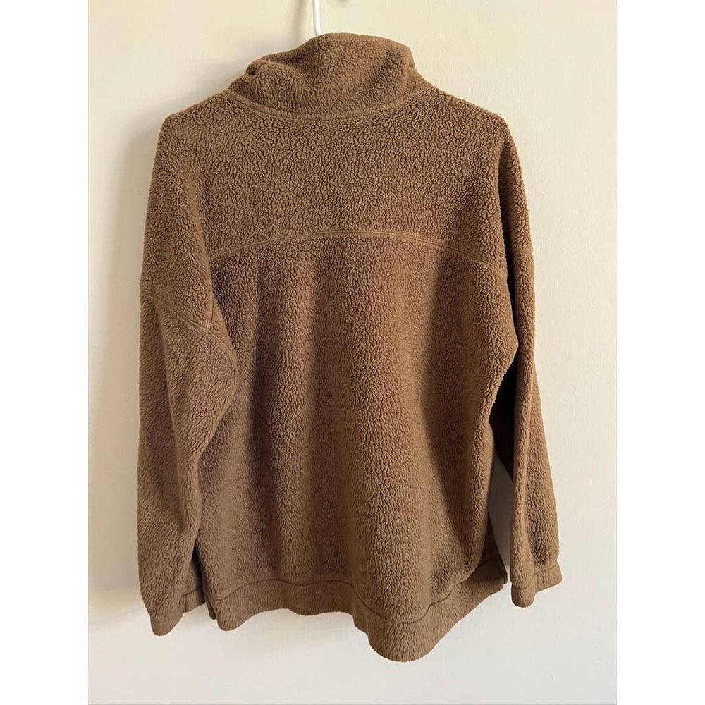 Old Navy Brown Sherpa Quarter Zip - Picture 3 of 5